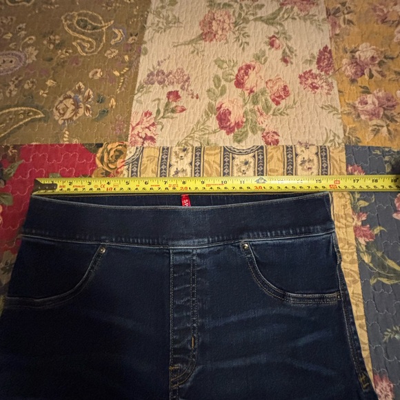 SPANX Blue Ankle Cropped Flare Jeans L NEW - Picture 8 of 10